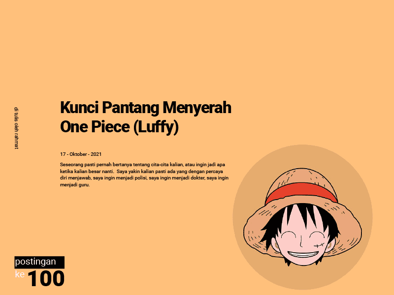Cover for Kunci Pantang Menyerah One Piece (Luffy)